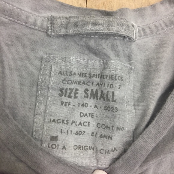 All Saints distressed grey front pocket S - Picture 5 of 5